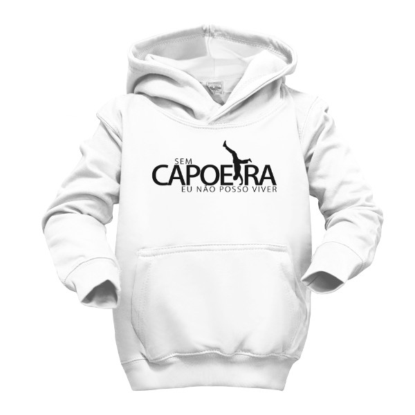 Dětská mikina s kapucí s potiskem Dětská mikina Sem capoeira eu não posso viver